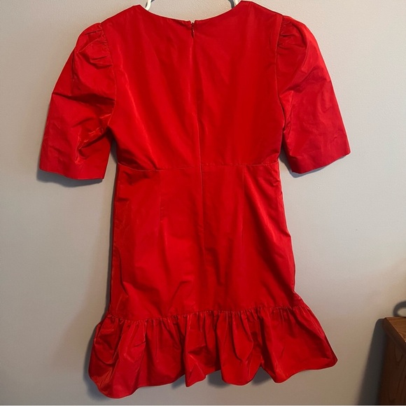 NWT Nicole Miller Collection Taffeta Shift Dress Size S Red - Picture 6 of 7